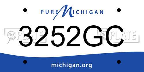 3252GC Michigan License Plate