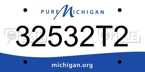 32532T2 Michigan License Plate