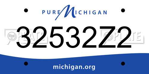 32532Z2 Michigan License Plate