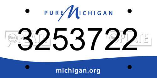 3253722 Michigan License Plate