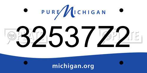 32537Z2 Michigan License Plate
