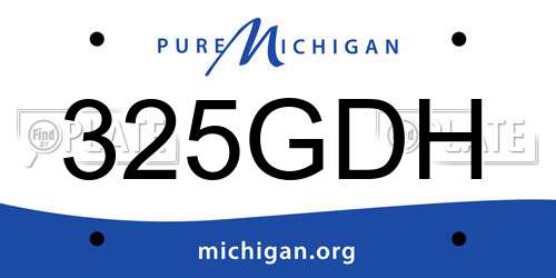 325GDH Michigan License Plate