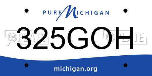 325GOH Michigan License Plate