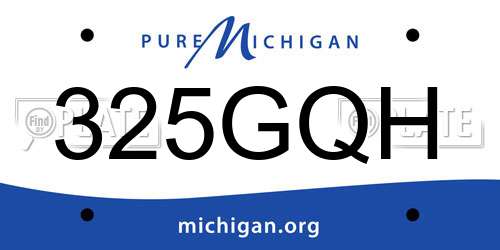 325GQH Michigan License Plate