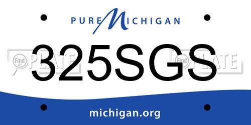 325SGS Michigan License Plate