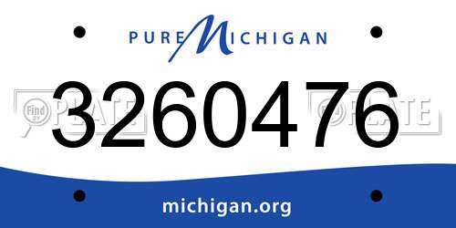 3260476 Michigan License Plate