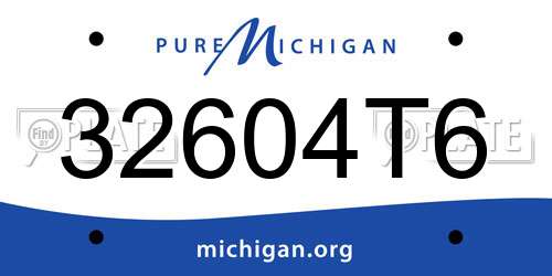 32604T6 Michigan License Plate