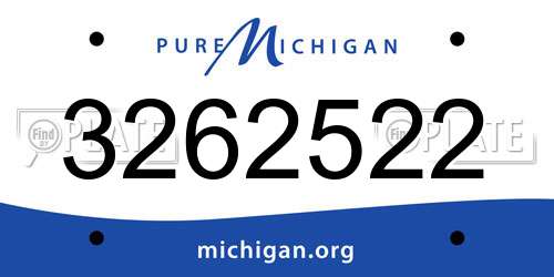 3262522 Michigan License Plate