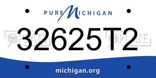 32625T2 Michigan License Plate