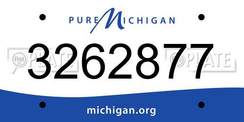 3262877 Michigan License Plate