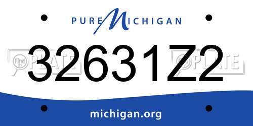 32631Z2 Michigan License Plate