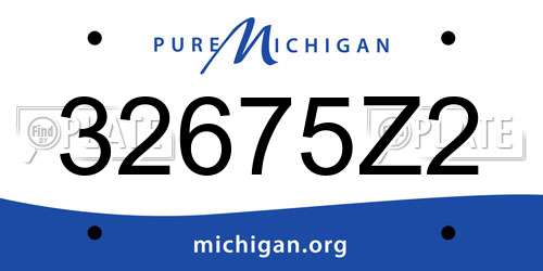 32675Z2 Michigan License Plate