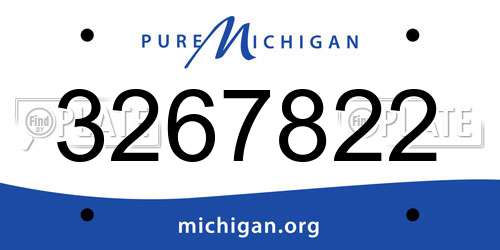 3267822 Michigan License Plate