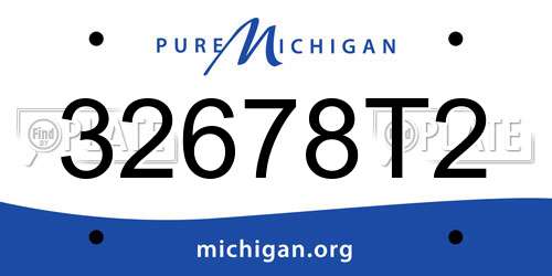 32678T2 Michigan License Plate