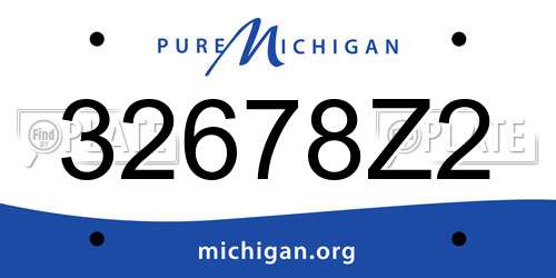 32678Z2 Michigan License Plate