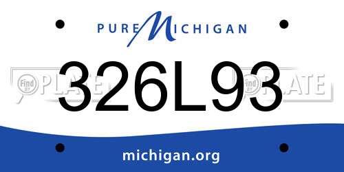 326L93 Michigan License Plate