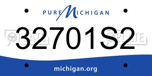 32701S2 Michigan License Plate