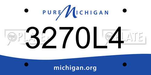 3270L4 Michigan License Plate