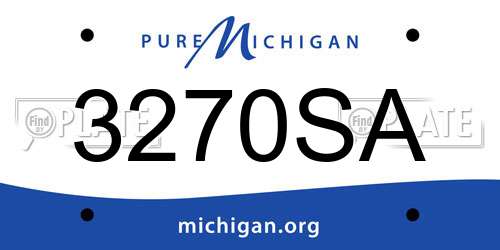 3270SA Michigan License Plate