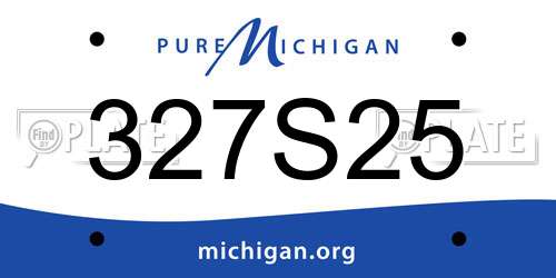 327S25 Michigan License Plate