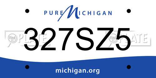 327SZ5 Michigan License Plate
