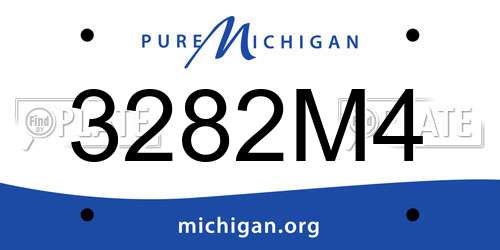 3282M4 Michigan License Plate