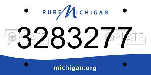 3283277 Michigan License Plate