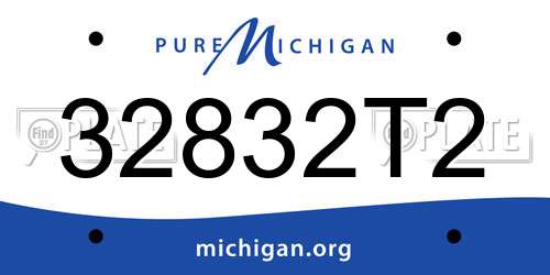 32832T2 Michigan License Plate