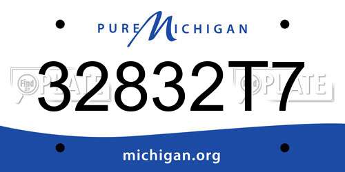 32832T7 Michigan License Plate
