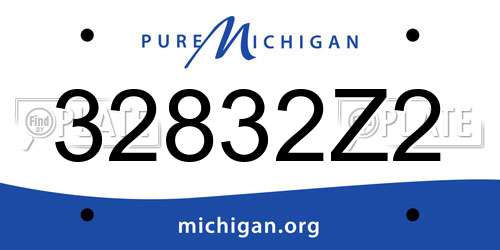 32832Z2 Michigan License Plate