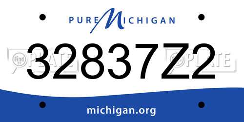 32837Z2 Michigan License Plate
