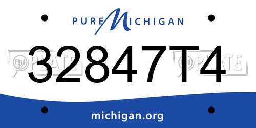 32847T4 Michigan License Plate