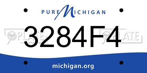 3284F4 Michigan License Plate