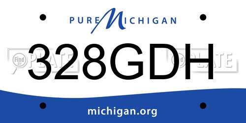 328GDH Michigan License Plate