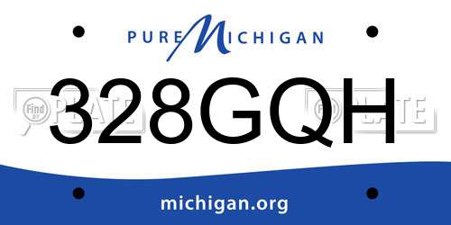 328GQH Michigan License Plate
