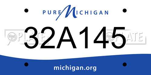 32A145 Michigan License Plate