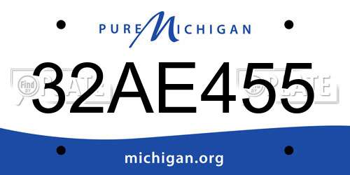 32AE455 Michigan License Plate