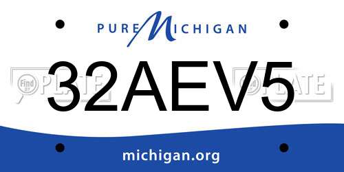 32AEV5 Michigan License Plate