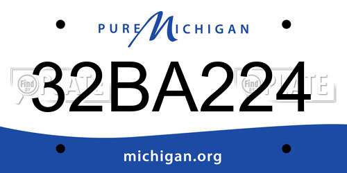 32BA224 Michigan License Plate