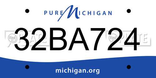 32BA724 Michigan License Plate