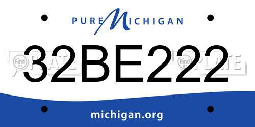 32BE222 Michigan License Plate