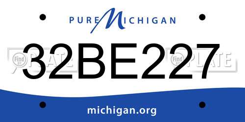 32BE227 Michigan License Plate