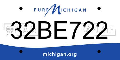 32BE722 Michigan License Plate