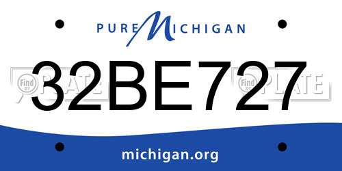 32BE727 Michigan License Plate