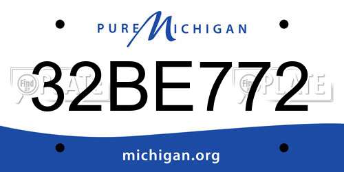 32BE772 Michigan License Plate