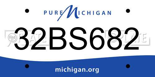 32BS682 Michigan License Plate