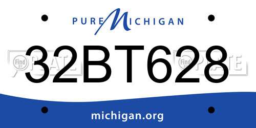 32BT628 Michigan License Plate
