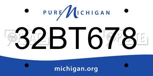 32BT678 Michigan License Plate