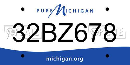 32BZ678 Michigan License Plate