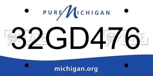 32GD476 Michigan License Plate
